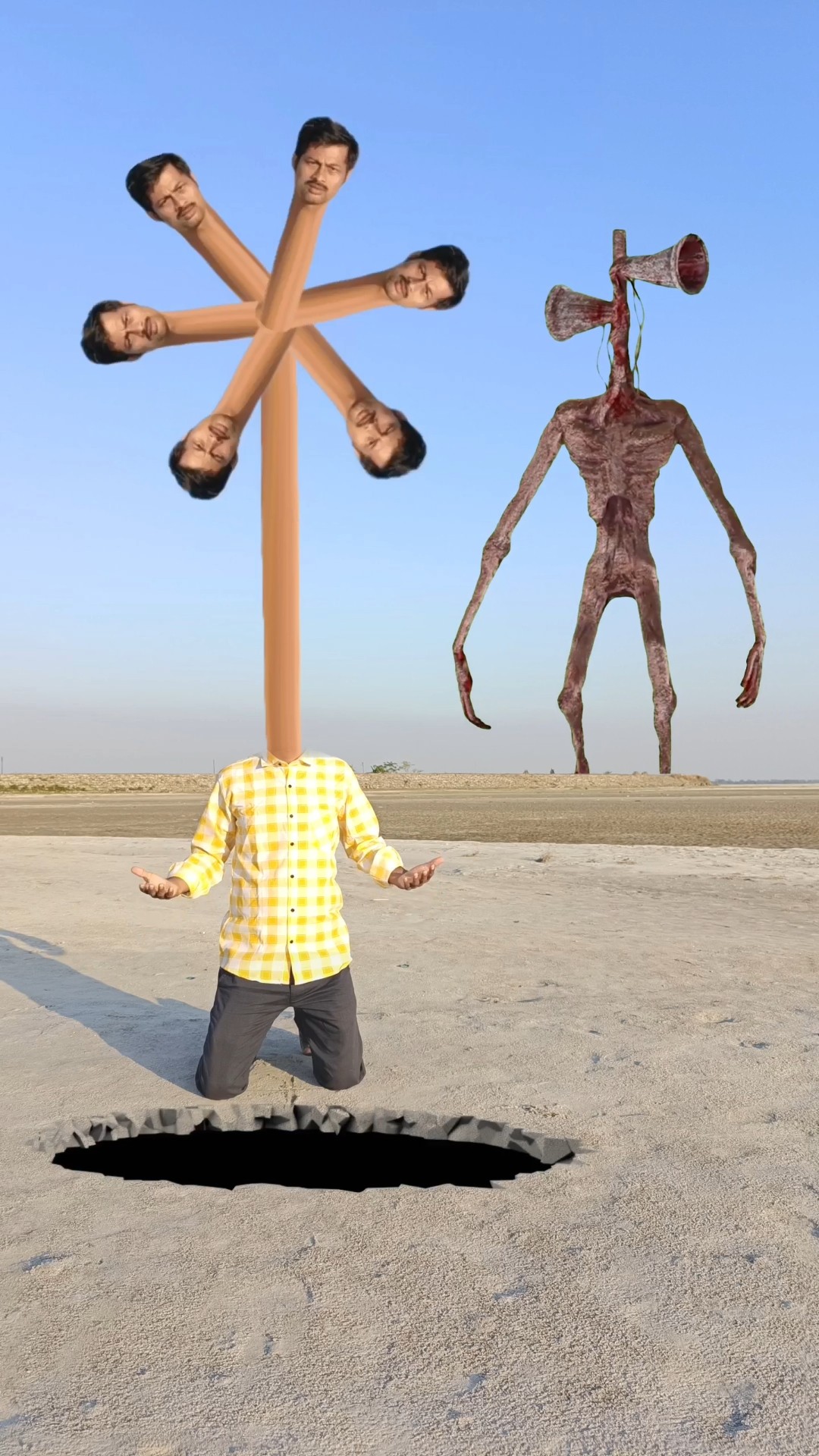 Siren head vs long gardan helicopter flying man - funny magic video ?? #vfxmantu